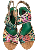 New L&#39;Artiste Spring Step Bileze 36 5.5 round heel Sandals shoes green m... - $1,837.40 MXN