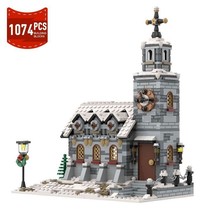 Little Winter Church Modular Building Blocks Set 1074pcs Parts MOC Brick Toys - £63.07 GBP