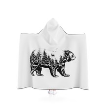 Bear Forest Hoodie - Unisex, Lightweight, Custom Fleece Hooded Blanket - £58.35 GBP
