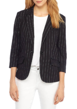 New The Limited Black White Stripes Linen Career Blazer Jacket Size 16 $119 - £44.57 GBP