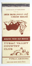 Tubac Valley Country Club - Tubac, Arizona 30 Strike Matchbook Cover Golf Resort - £1.61 GBP