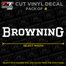 Browning Lettering Logo Vinyl Decal Sticker – Pack of 4 – Select Size &amp; ... - $3.00+
