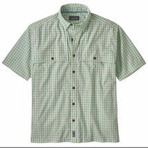 Patagonia Men&#39;s Island Hopper Teal Breezy Plaid Button Front S/S Shirt Large - £35.87 GBP