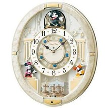 F/S Seiko Wall Clock Mickey Mouse Radio Karakuri 12 Songs Melody Marble Japan - £358.63 GBP