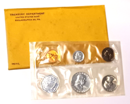 1961 U.S. Mint Silver Proof Set In Original Envelope - £59.36 GBP