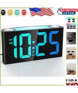 Modern Plug-in RGB Clock with Night Light &amp; Dual USB Ports - Ideal for B... - $53.14 CAD