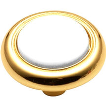 Belwith # P710-W  1 1/4'' Polished Brass w/white Porcelain Centers - $2.99