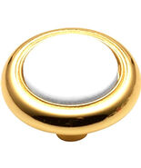 Belwith # P710-W  1 1/4'' Polished Brass w/white Porcelain Centers - $2.99