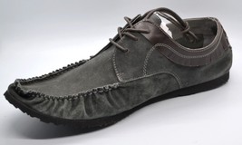 Banana Blues Men’s Gray Goat Suede Lace  Shoes Size 12 Rubber Outsole Italy - £47.74 GBP