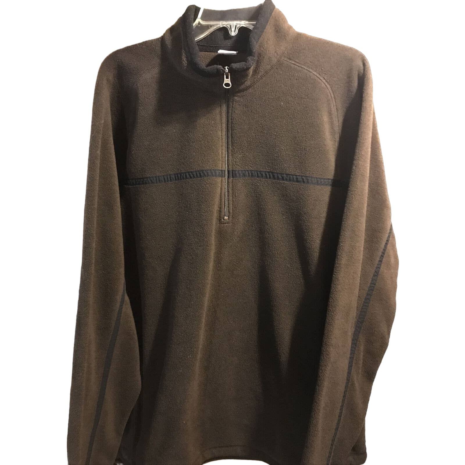 Men’s Old Navy Fleece 1/4 Zip Pullover Brown Jacket Adjustable Hem Size XXL - $29.70