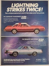 1978 Print Ad Ford Thunderbird 2-Door &amp; Newest Car Ford Futura 2-Door - $11.68