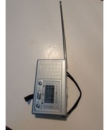 Portable Am Fm Radio Silver Tested And Works Vintage - £30.60 GBP