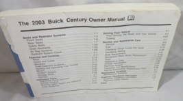 The 2003 Buick Century Owners Operators Manual Automobile No Cover - £6.13 GBP
