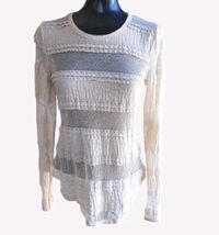 Sheer Lacey Ivory Coquette Top Size Medium New With Tags Whimsical Rache... - $57.22