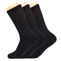 AWS/American Made Diabetic Crew Socks for Men Seamless Loose Fit Socks with Non  - £7.85 GBP+