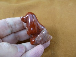 Y-DOG-CS-562 red tan Jasper COCKER SPANIEL dog gemstone stone figurine s... - $18.69
