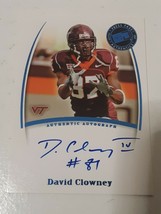 David Clowney Packers Jets Panthers Bills 2007 Press Pass Certified Autograph - £3.88 GBP