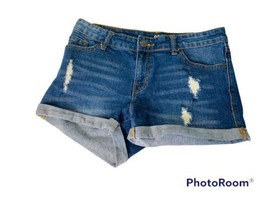 BDG URBAN OUTFITERS Size 28 Mid Rise Alexa Shortie Jean Shorts Blue Cuffed - $12.16