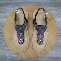 Just Be Sandal Women Size 8 Extra Comfort Rhinestone Thong Sandal Casual - £18.29 GBP