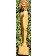 Vintage Hand Carved Wood Religious Statue Art Sculpture Christian Madonn... - $78.86 CAD