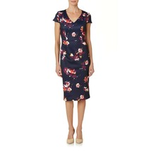 Jaclyn Smith Womens Size XL Midi Sheath Scuba Dress Floral Poppy Print B... - £18.17 GBP