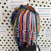 Multicolor Box Braids Short Curls Curly Braided Lace Front Wig For Black... - $172.98