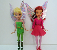 Disney Tinkerbell &amp; Rosetta Fairy Sister Dolls 9&quot; Clothes 2009 Playmates Toys - £9.33 GBP