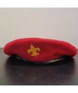 VTG Boy Scouts of America Official Headwear Red Beret Hat 100% Wool Sz M - $525.50 MXN