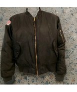 USAF MA1 Flight Jacket Men L Black Orange Reversible Flag Patch Vintage ... - $1,671.08 MXN