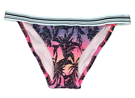 Victoria&#39;s Secret The Smocked Cheeky Swim Bikini Bottom Palm Tree Print Large L - £7.79 GBP