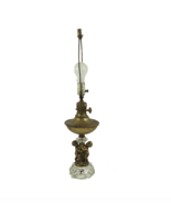 Vintage Antique Brass Cherub Crystal Hollywood Regency Table Lamp Light ... - $128.65