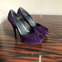 Pre-owned STUART WEITZMAN Purple Peep Toe Platform Pumps SZ 6.5 - $143.55