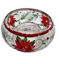 Yankee Candle Crackle Glass Painted Flowers Votive Candle Holde - £5.58 GBP