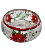 Yankee Candle Crackle Glass Painted Flowers Votive Candle Holde - $9.49 CAD