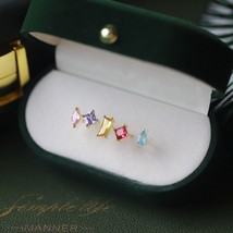 5 sets 925 Sterling Silver Korean 5Pcs/Set Geometric Stud Earrings Women Fashion - £17.93 GBP