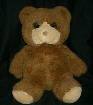 16&quot; Vintage 1986 Emotions Mattel Brown Teddy Bear Stuffed Animal Plush Toy Big - £44.28 GBP