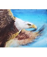 Bald Eagle Watercolor Original Painting Bird Aquarelle Art Decor Wildlif... - £123.77 GBP