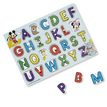 Melissa &amp; Doug Disney Classics Alphabet Wooden Peg Puzzle (26 pcs) - £6.46 GBP