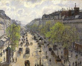 Painting Camille Pissarro Boulevard Montmartre, Spring Canvas Print Giclee - £6.78 GBP+
