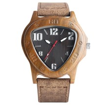 Wooden Watch Quartz Watches Watch Bamboo Wooden Handmade Watch-Black - £26.31 GBP