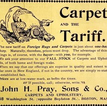 John Pray Carpets Upholstery 1894 Advertisement Victorian Rug Tariff ADBN1j - $14.99