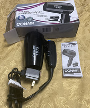 CONAIR1875 watt COMPACT Styler HAIR DRYER with Folding Handle 124NP - £6.07 GBP