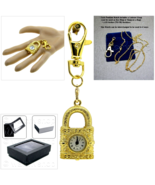 Pocket Watch Gold Color Women Pendant Watch 2 Ways - Key Ring and Neckla... - £16.19 GBP