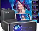 [Auto Focus/4K Support] Projector With Wifi 6 And Bluetooth 5.2, 600Ansi... - $537.99