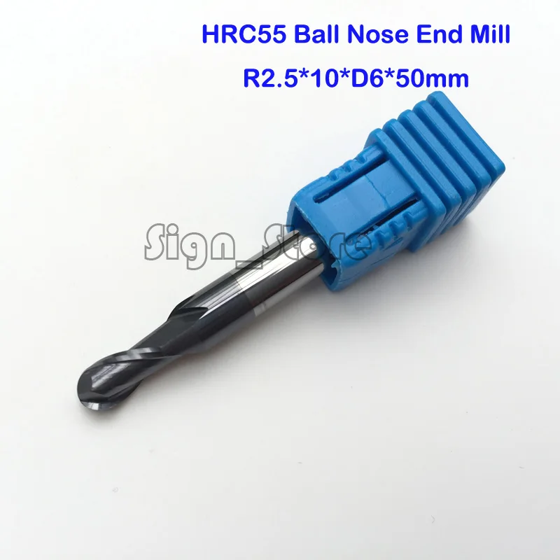 free shipping 3pcs/set R2.5 Real HRC55 2 flutes ball nose end mill milli... - $78.24