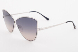 Tom Ford ELISE 02 Shiny Palladium / Blue Gradient Sunglasses TF569 16B 65mm - £149.81 GBP