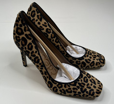 Sam edelman NWOB beth pump Cheetah print brown real fur cow Hyde heels 5... - £34.99 GBP