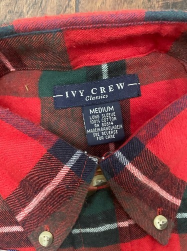 Ivy Crew Medium Flannel Men's Long Sleeve Button Up Shirt Plaid Item image 3