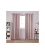 Curtain panels pink grommet top 84&quot;L x 104&quot;W (52&quot;W each) light filtering... - £34.62 GBP