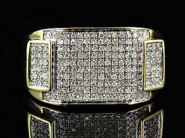 0.50Ct Round Cut Diamond Engagement Mens Band Ring 14K Solid Yellow Gold Finish - £77.15 GBP
